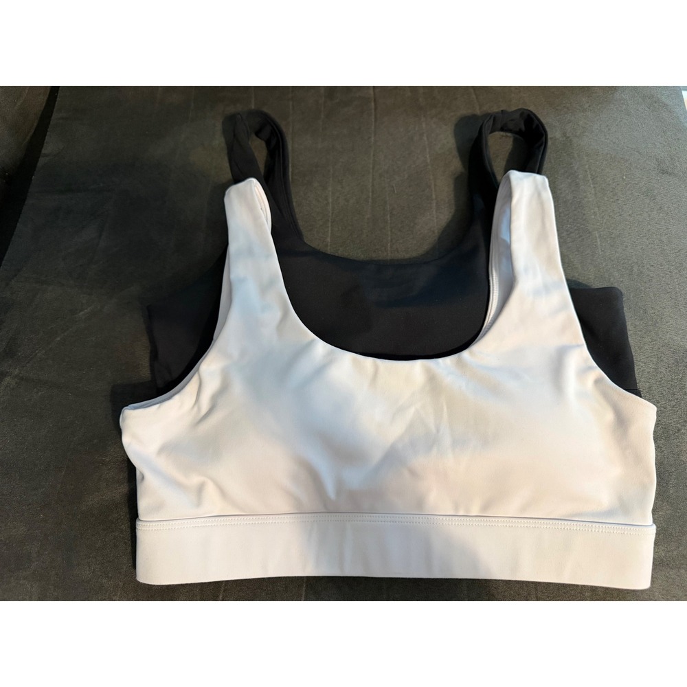 Ptula Faith Bra Bundle Set of 2 Black White Sports Bras Large Activewear Yoga